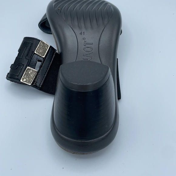 NAOT Black and Silver Heeled Slip On Sandal Mules Sz 41 (10-10.5) - Picture 4 of 6